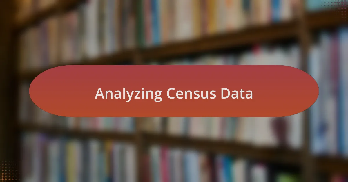 Analyzing Census Data
