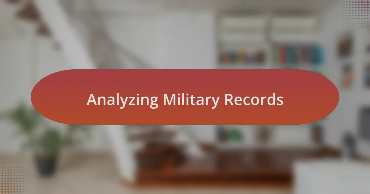 Analyzing Military Records