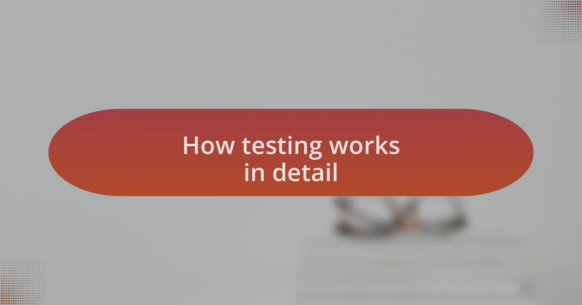 How testing works in detail