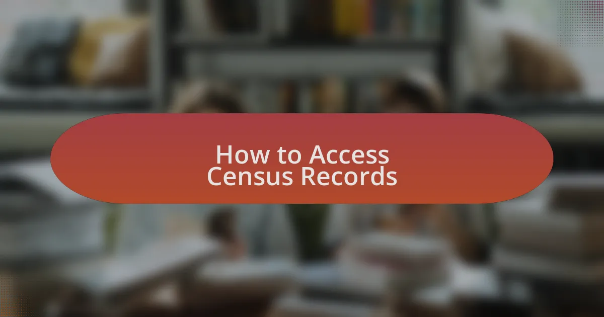 How to Access Census Records