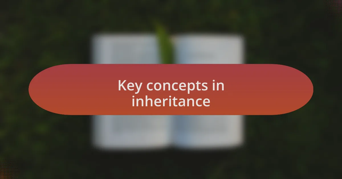 Key concepts in inheritance