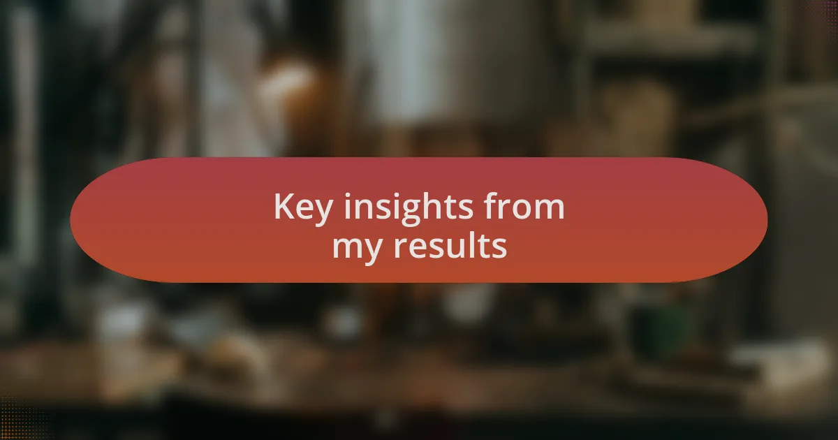 Key insights from my results