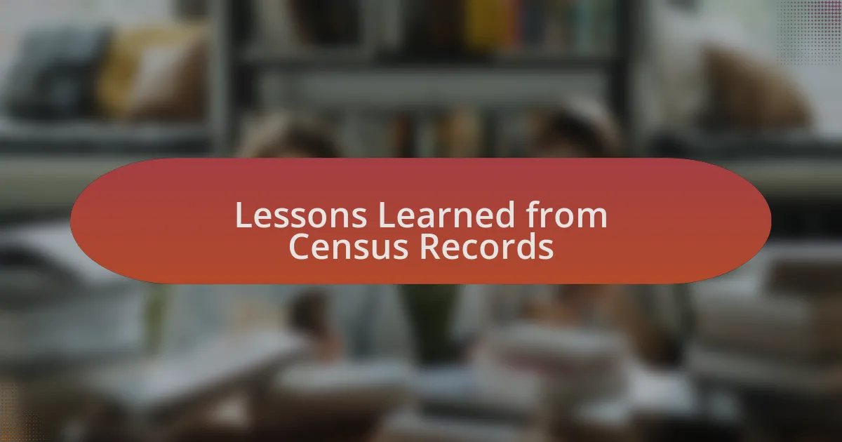 Lessons Learned from Census Records