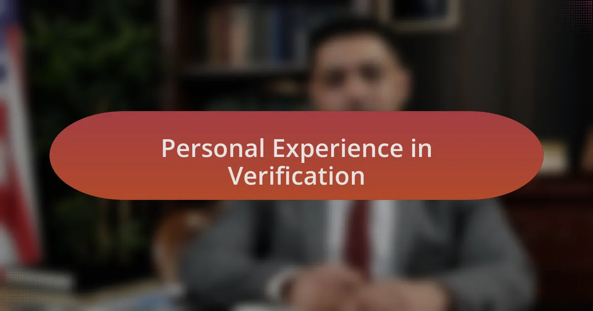 Personal Experience in Verification