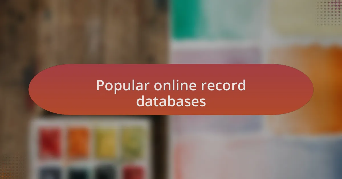 Popular online record databases