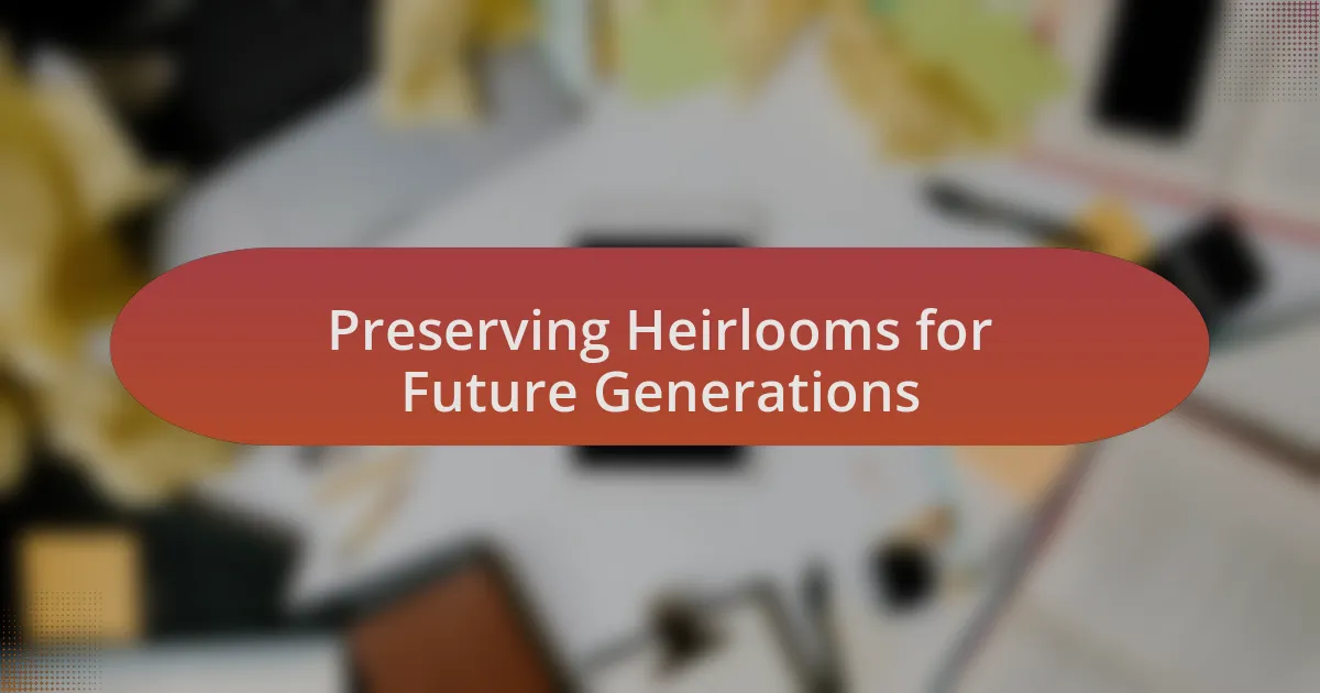 Preserving Heirlooms for Future Generations