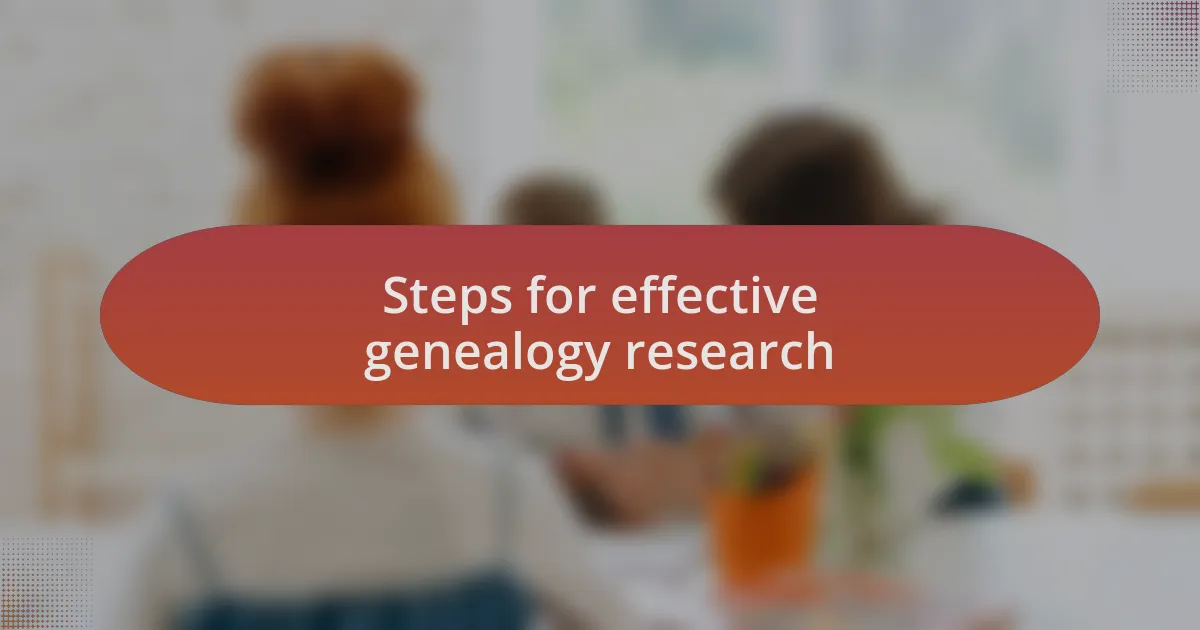 Steps for effective genealogy research