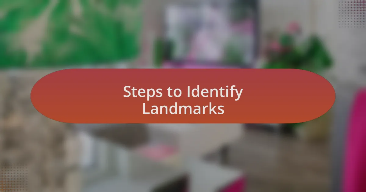 Steps to Identify Landmarks