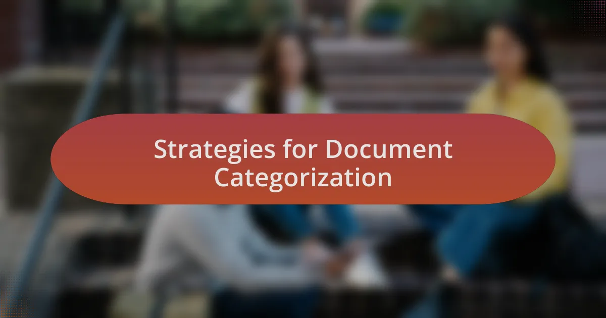 Strategies for Document Categorization