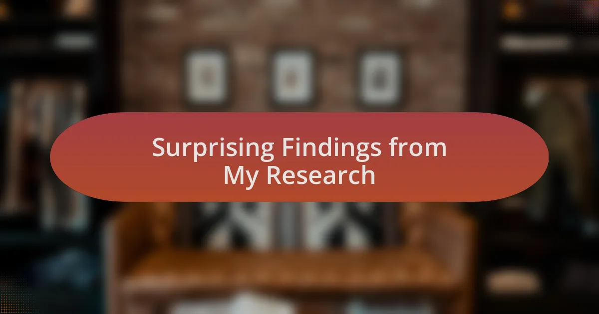 Surprising Findings from My Research